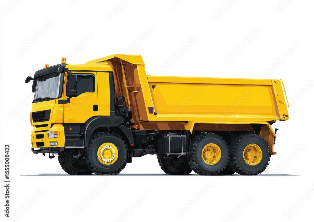 Yellow dump truck isolated on white background Yellow dump truck isolated on white background
