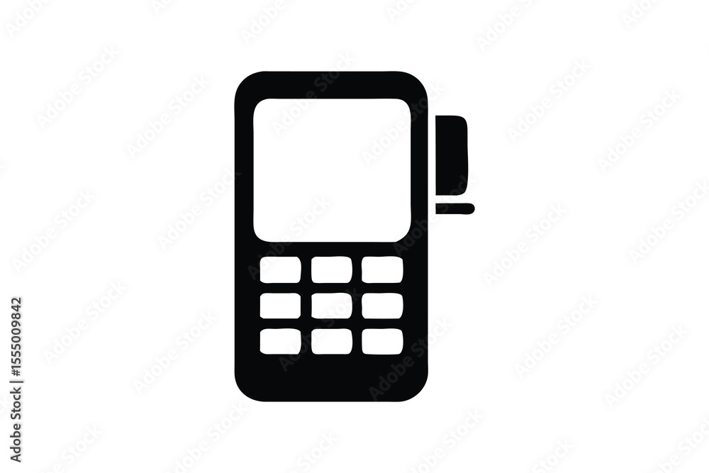Simple Black and White Icon of a Point of Sale (POS) Terminal Simple Black and White Icon of a Point of Sale (POS) Terminal