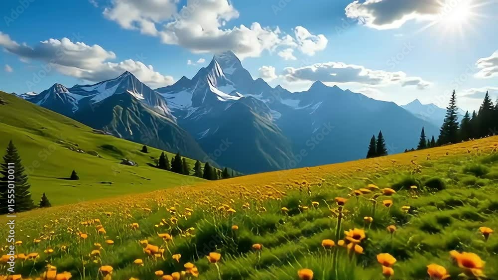 alpine meadow in the summer alpine meadow in the summer
