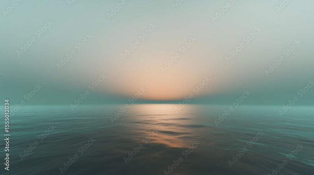 custom made wallpaper toronto digitalSerene ocean view at sunset with sun reflection and pastel colors. Calm sea scape