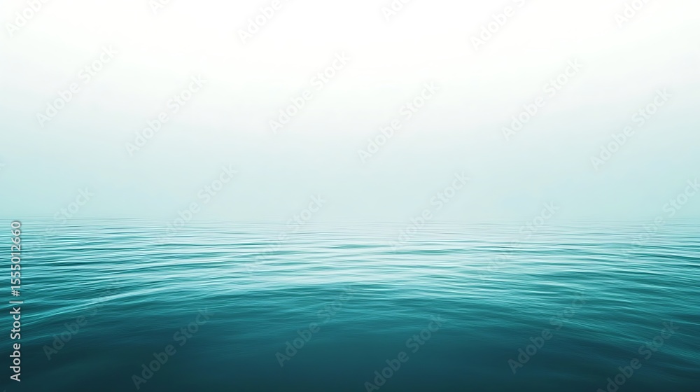 Fototapeta premium Serene ocean view with calm teal water and bright sky horizon for backgrounds and wallpapers