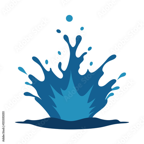 Silhouette of a water splash rising from the ground on a white background. Ideal for nature designs, motion graphics, splash effects, minimal decor, and vector collections.