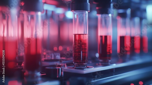 Blood Samples Collected in Tubes for Clinical Analysis in Laboratory