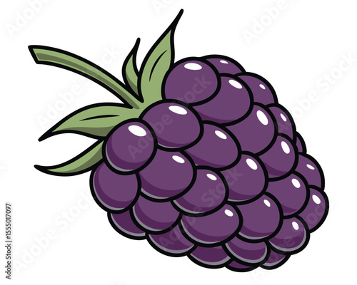 Cartoon blackberry illustration fresh and ripe fruit vector image
