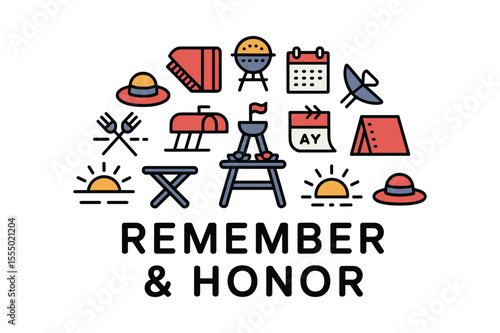 Patriotic Icons For Memorial Day Celebrations remembrance honor