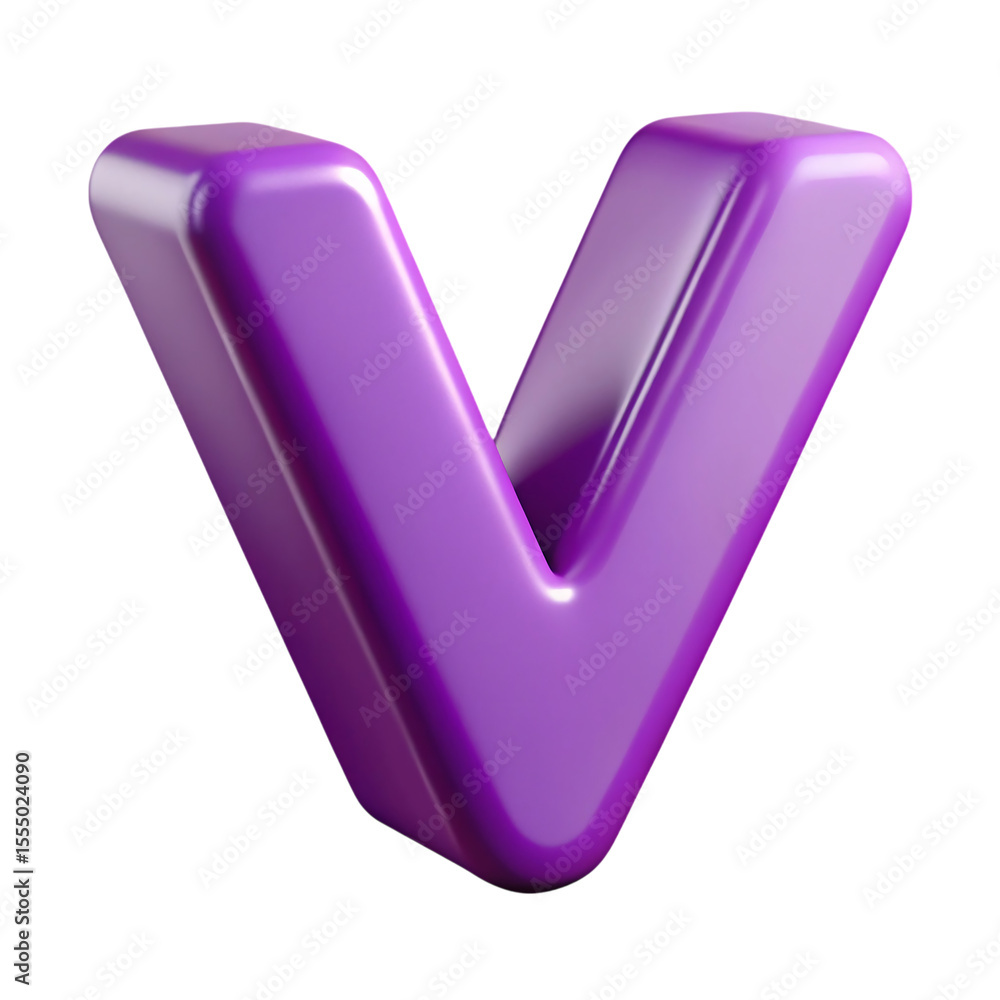 3d rendered vibrant purple letter v against a black background isolated graphic 3d rendered vibrant purple letter v against a black background isolated graphic