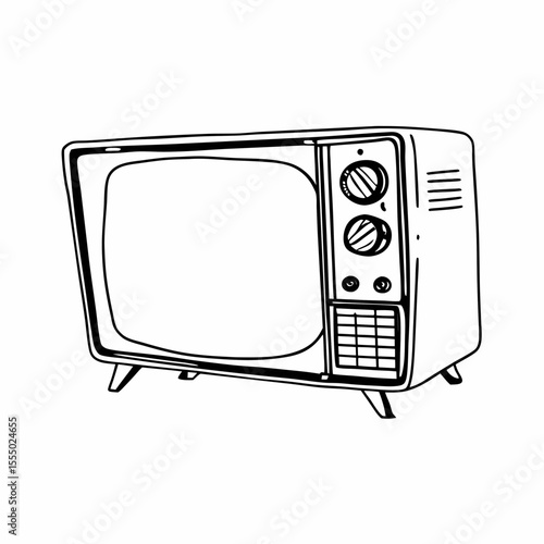retro tv set isolated