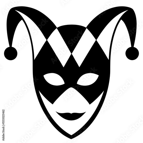 harlequin mask isolated on white