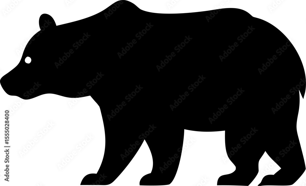 Fototapeta premium Bear silhouette vector illustration featuring wild mammal icons
