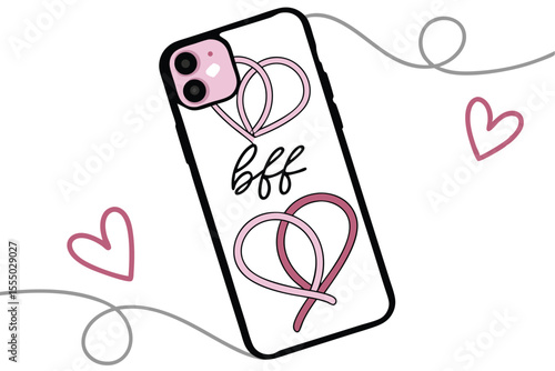 Modern flat lay of a stylish phone case with intricate interwoven patterns