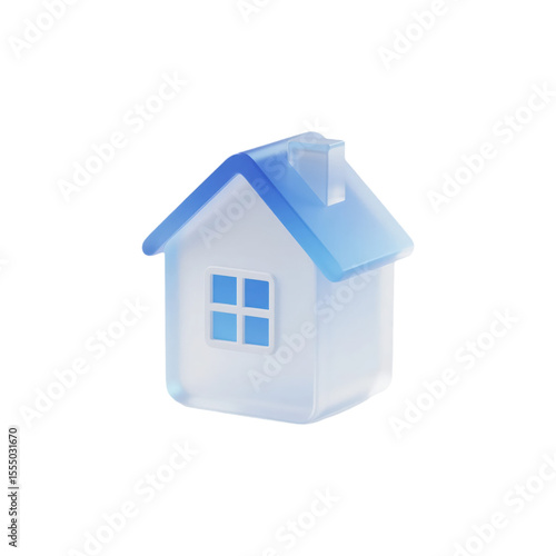 Blue Roofed House Icon