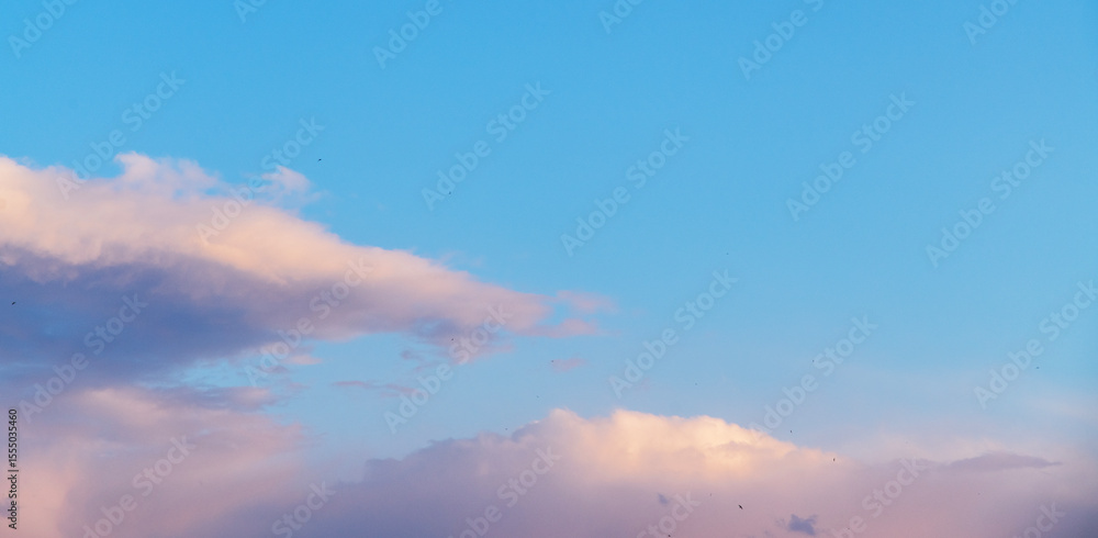 Fototapeta premium Beautiful sunset sky, with clouds. Sky background.