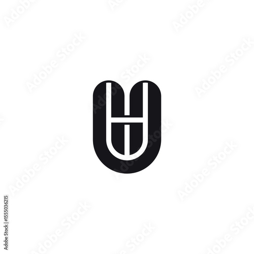 Modern UH Letter Logo, Bold Monogram Design.