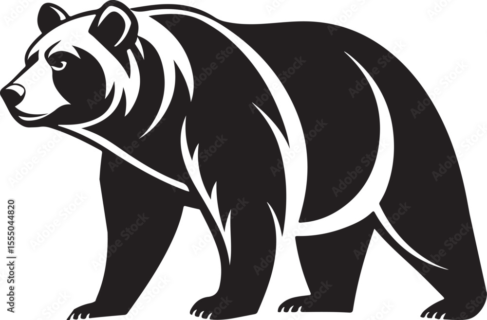 Naklejka premium Black polar bear vector design