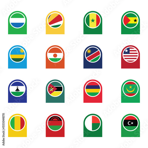 Free Download Set of Various Shaped Flags Isolated on White Background - GFXLoad