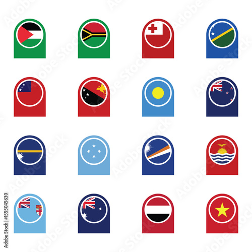 Free Download Set of Various Shaped Flags Isolated on White Background - GFXLoad