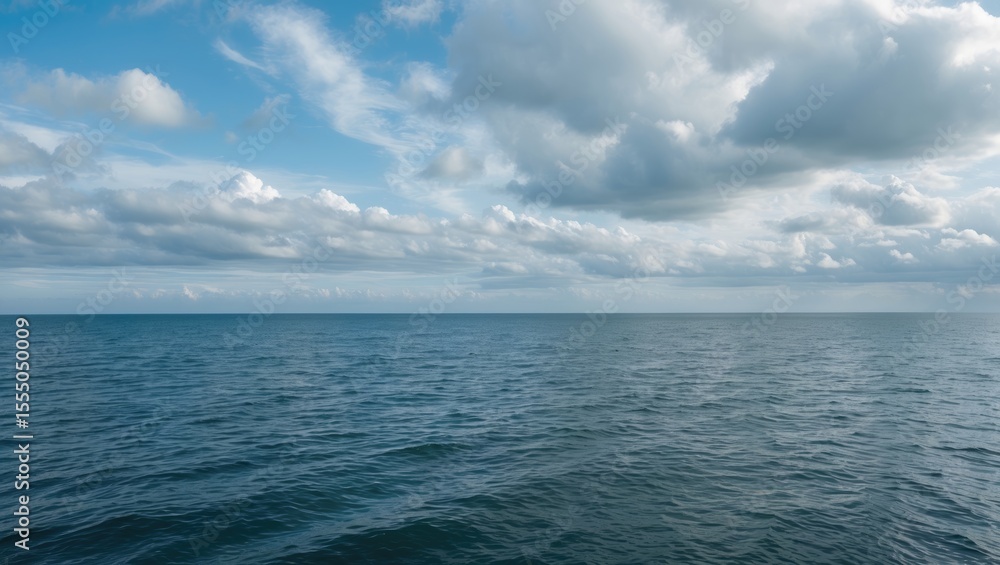 Vast ocean under a partly cloudy sky, with gentle waves and open horizon. Nature and seascape, calm and peaceful, maritime scene. Vast ocean under a partly cloudy sky, with gentle waves and open horizon. Nature and seascape, calm and peaceful, maritime scene.