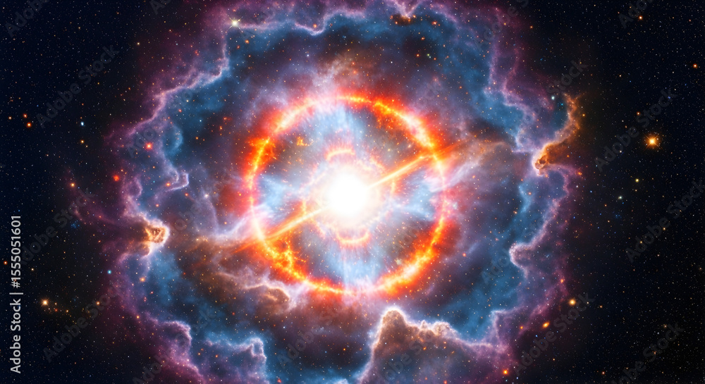 Obraz premium Cosmic Radiance A Stellar Explosion in Deep Space