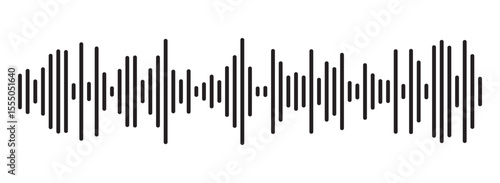 Black sound wave icon. Podcast soundwave line of voice. Record music player Icon. Mobile talk track. Sound waves for voice message. Audio wave icon.Waves of the equalizer. Voice message and sound 