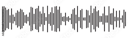 Black sound wave icon. Podcast soundwave line of voice. Record music player Icon. Mobile talk track. Sound waves for voice message. Audio wave icon.Waves of the equalizer. Voice message and sound 