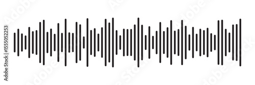 Black sound wave icon. Podcast soundwave line of voice. Record music player Icon. Mobile talk track. Sound waves for voice message. Audio wave icon.Waves of the equalizer. Voice message and sound 