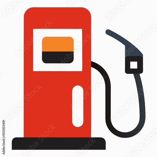 new style gas filling, fuel pump, petrol pump vector icon on white background