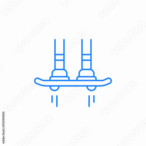 skateboard jumping feet icon sign vector