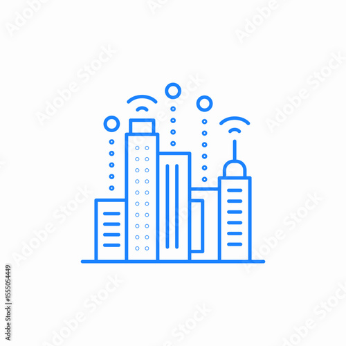 smart city buildings icon sign vector