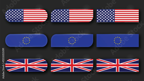 National Design Featuring USA, EU, and Britain Identity