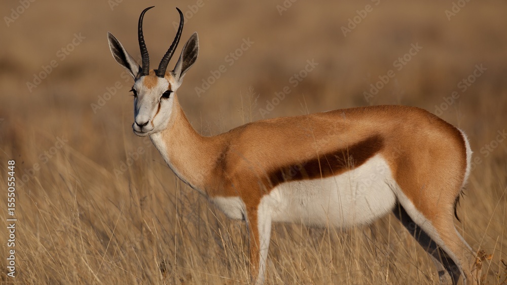 Springbuck in savannah grasslands Springbuck in savannah grasslands