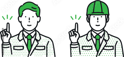 A man in work clothes is emphasizing the point