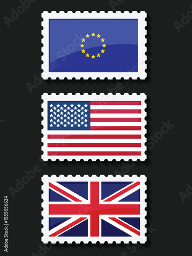 National Design Featuring USA, EU, and Britain Identity
