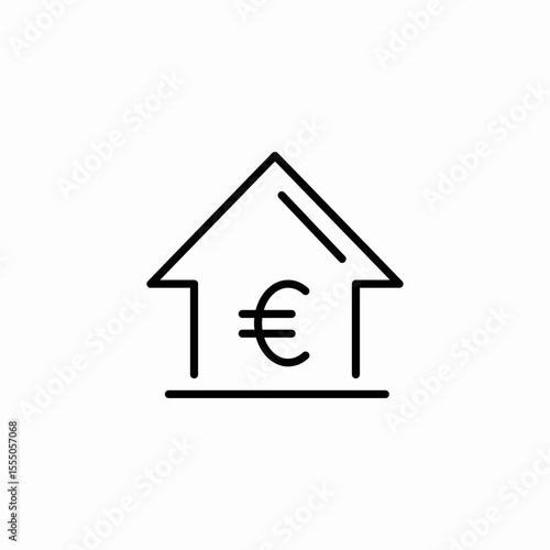 euro house price icon sign vector