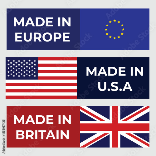 National Design Featuring USA, EU, and Britain Identity