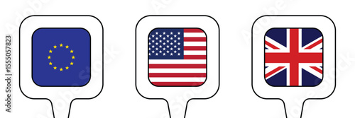 National Design Featuring USA, EU, and Britain Identity