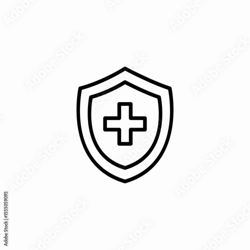 medical shield cross icon sign vector
