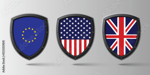 National Design Featuring USA, EU, and Britain Identity