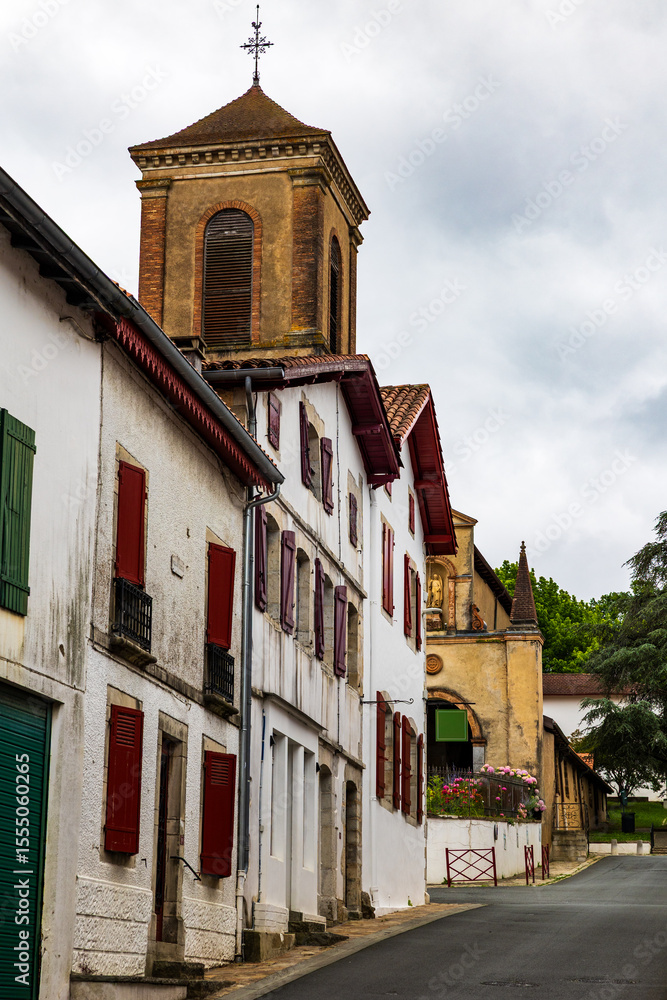 Fototapeta premium Notre-Dame-de-l’Assomption Church in the Heart of the Basque Village of La Bastide-Clairence