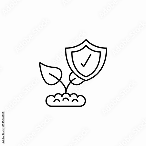 plant protection shield icon sign vector