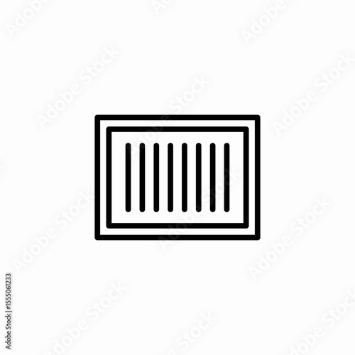 rectangular grate lines icon sign vector