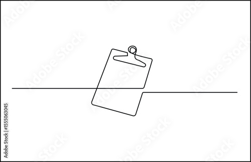 Clipboard with checklist icon continuous one line drawing, Patient care check list template. Single line draw design vector Illustration