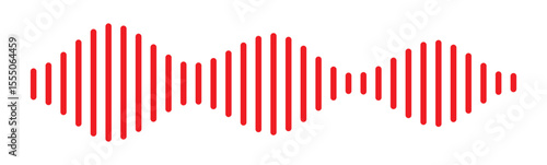 Red Music wave line sound icon audio frequency signal podcast radio sound wave . Red sound wave Effect. Red sound and audio waves. Volume wave ,Waves of the equalizer. Podcast soundwave line of voice.