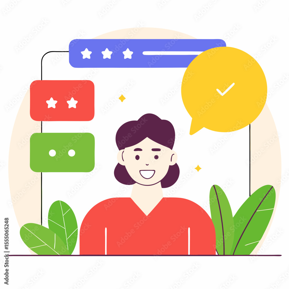 Positive Customer Feedback and Satisfaction Rating with Female User Positive Customer Feedback and Satisfaction Rating with Female User