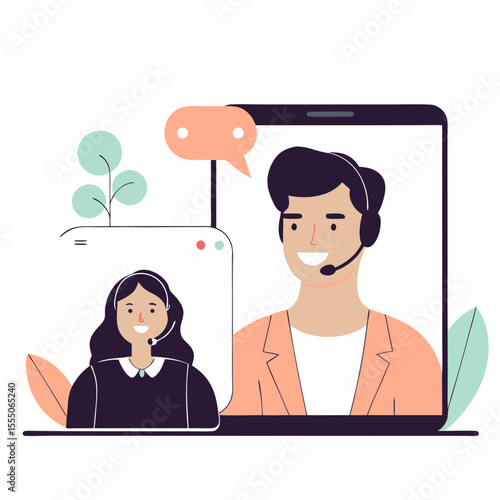 Online Video Call Customer Support with Male and Female Agents
