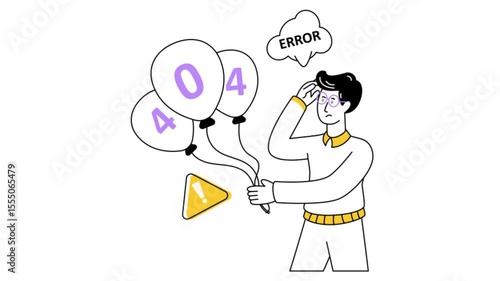 Wallpaper Mural 404 Error 2D Flat Animation Torontodigital.ca