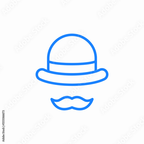 top hat moustache incognito icon sign vector