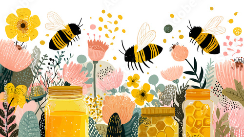 seamless pattern with colorful flowers