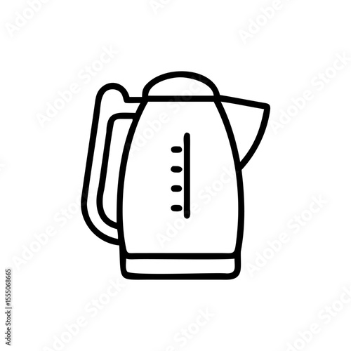 Handdrawn of an electric kettle with handle spout on background appliance kitchen