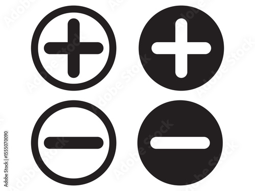 abstract plus minus symbol vector design.