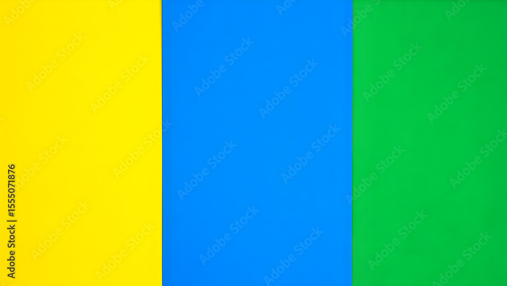 Fototapeta premium Three vertical color blocks yellow blue green abstract background image
